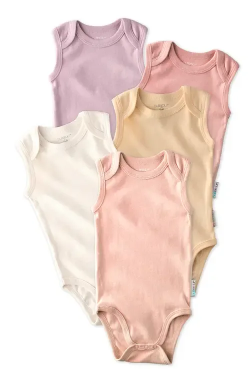 Sam Assorted 5-Pack Sleeveless Organic Cotton Bodysuits by BUTTERBLU
