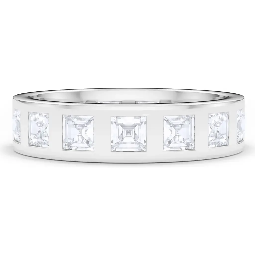 Asscher Cut Lab Created Diamond in the Band Ring by HauteCarat