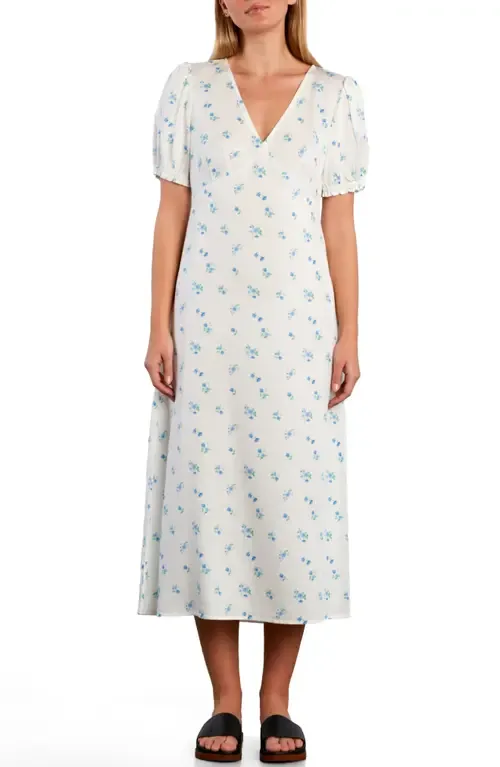 Sunbeam Print Puff Sleeve Midi Dress by Billy T