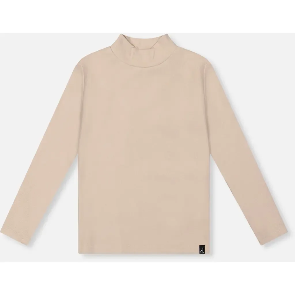 Brushed Rib Mock Neck Long Sleeve Top by Deux par Deux