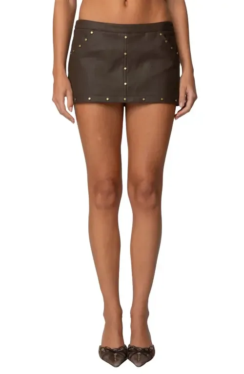 Stormi Faux Leather Mini Skort by EDIKTED