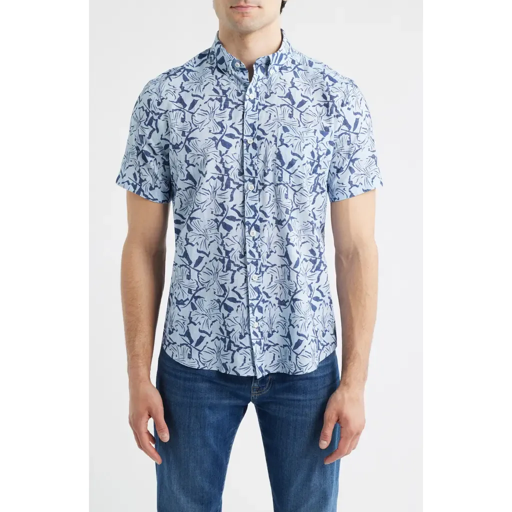 Hampton Stretch Cotton Short Sleeve Button-Up Shirt by Johnston & Murphy