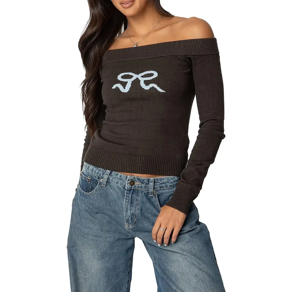 TJ Off the Shoulder Top by EDIKTED