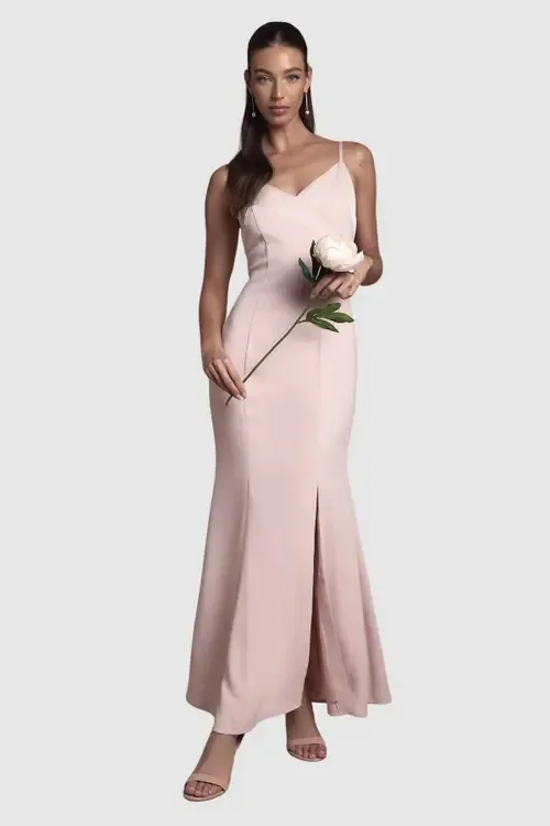 Strappy V-Neck Satin Maxi Dress by Coast