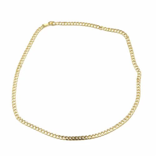 10K Plain Curb 3.2mm 18in Chain Necklace by Ancona Jewelry