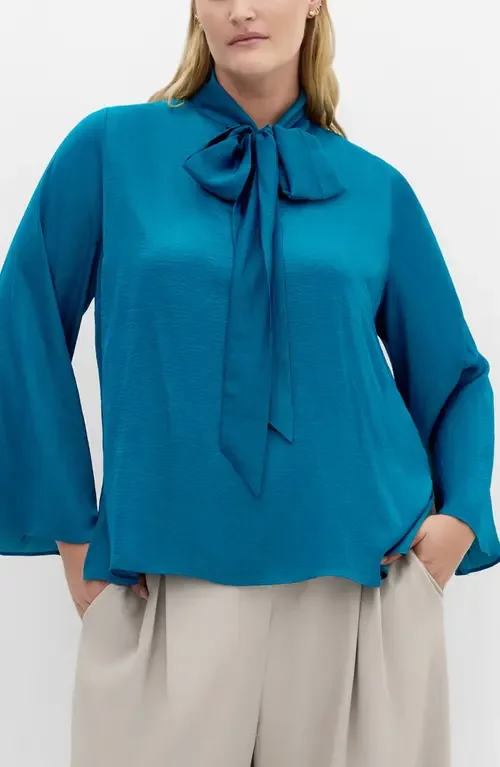 Mahalia Tie Neck Satin Top by City Chic