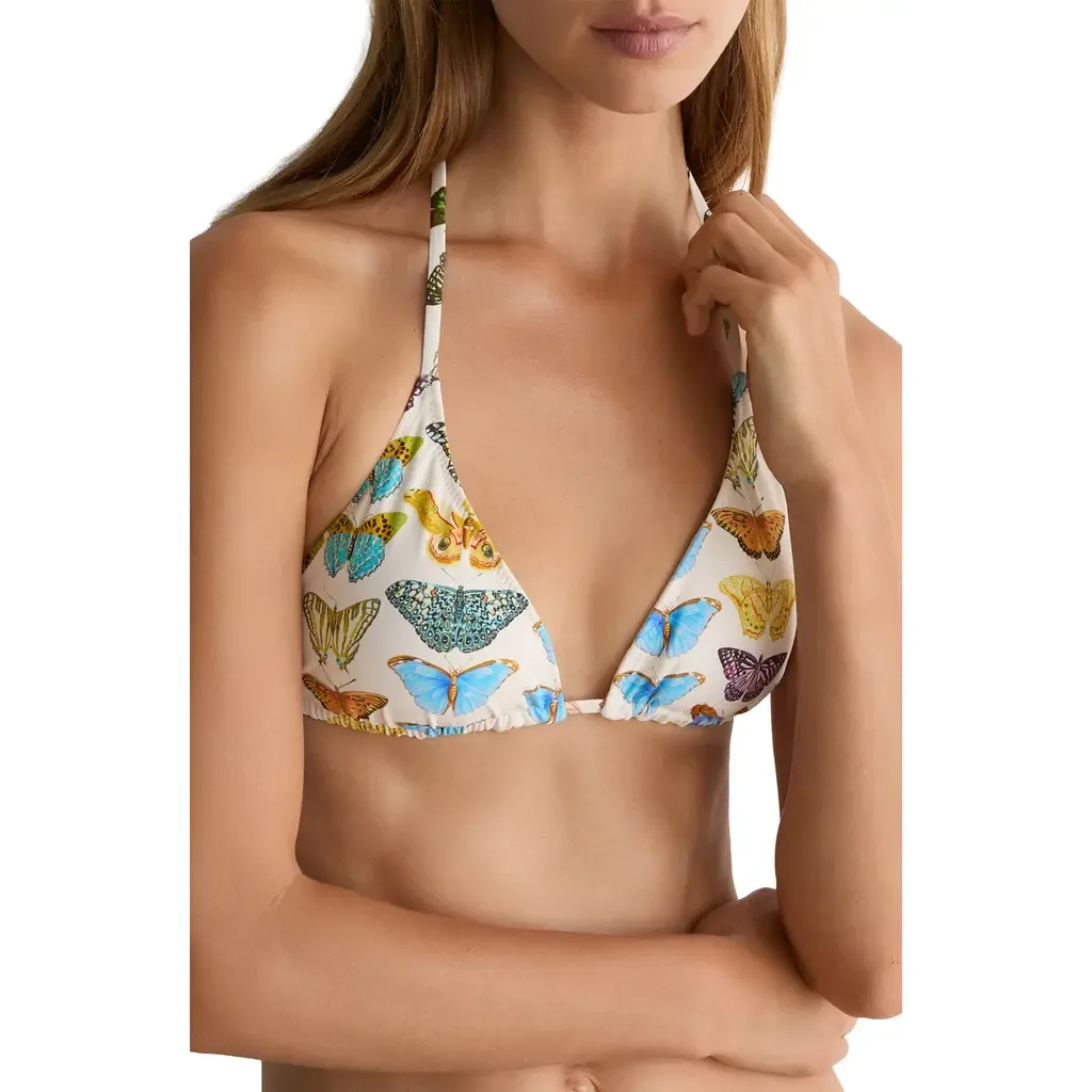 Thia Butterfly Triangle Bikini Top by Reiss