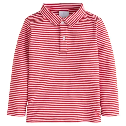 Striped Long Sleeve Polo by Little English