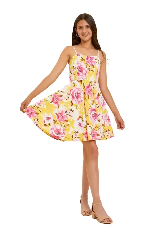 Print Textured Fit and Flare Stretch Dress in Longer Length by Un Deux Trois