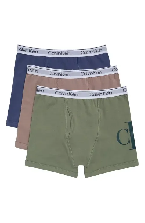 NYC Collection 3-Pack Assorted Stretch Cotton Boxer Briefs by Calvin Klein