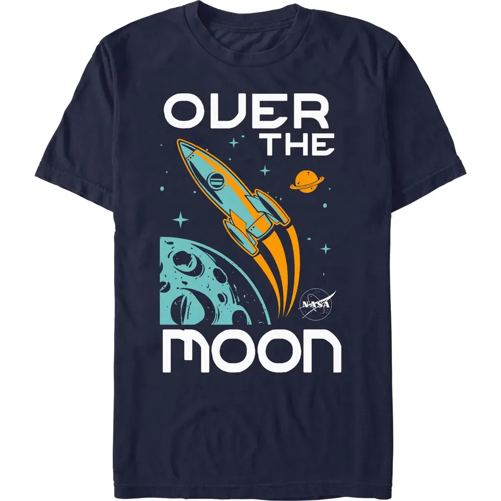 Over the Moon Spaceship Short Sleeve Graphic T-Shirt by NASA