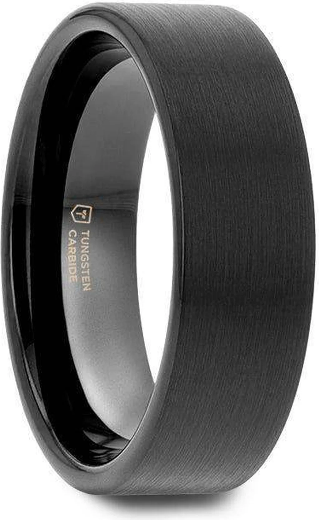 San Antonio Flat Tungsten Carbide Band with Brushed Finish by Larson Jewelers