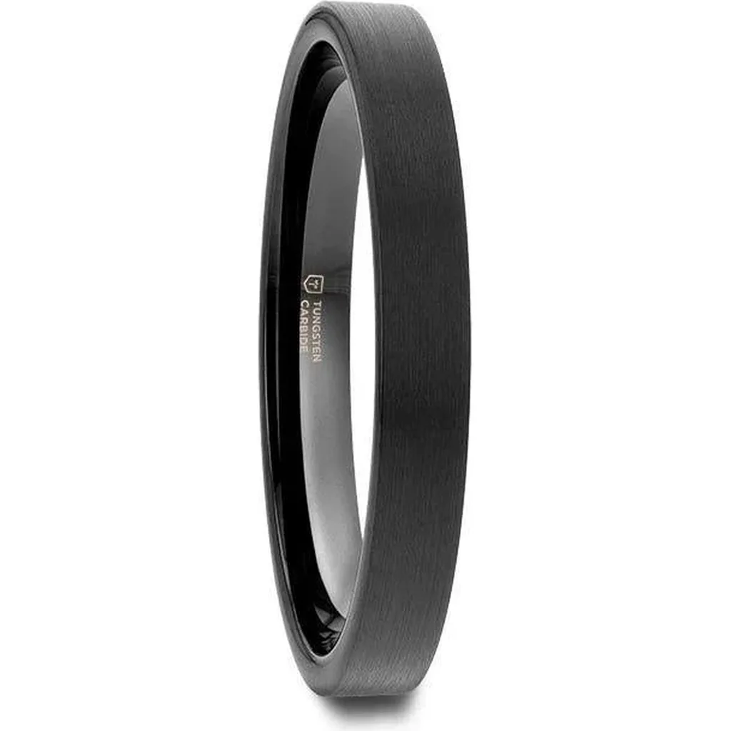 San Antonio Flat Tungsten Carbide Band with Brushed Finish by Larson Jewelers
