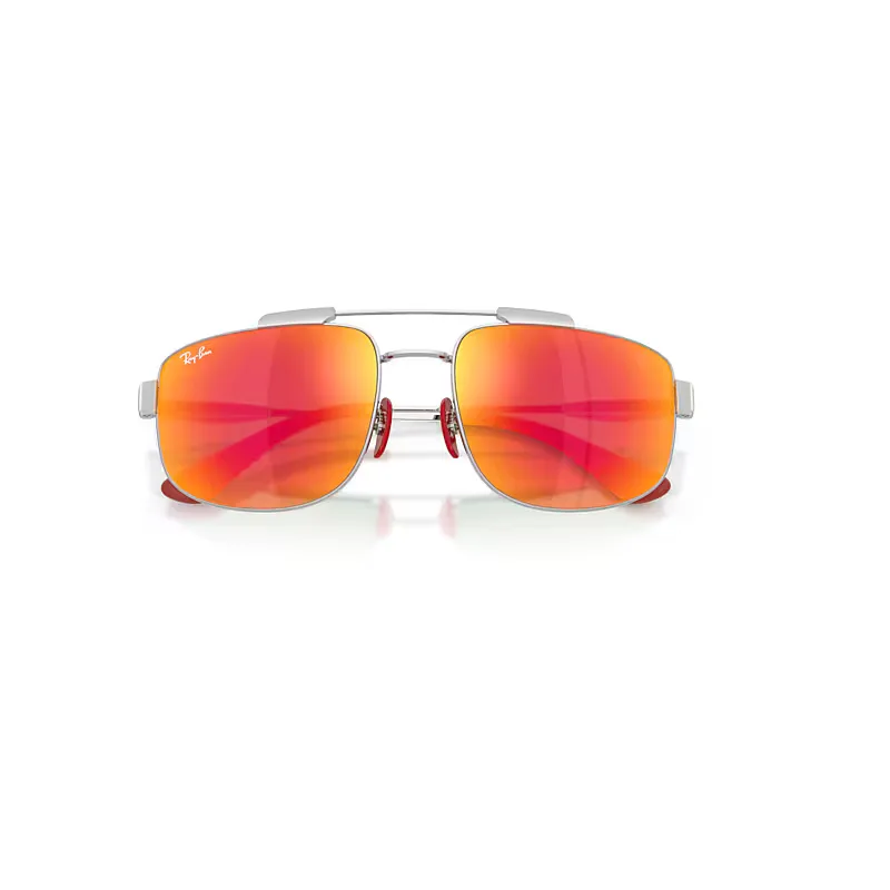 Rb3789m Scuderia Ferrari Collection Sunglasses Silver Frame Grey Lenses by Ray-Ban