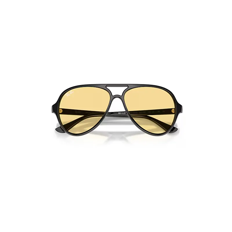 Cats 5000 Classic Summer Capsule Sunglasses Black Frame Yellow Lenses by Ray-Ban