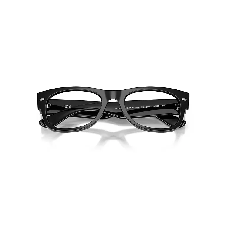 Mega Wayfarer II Optics Eyeglasses Black Frame Clear Lenses Polarized by Ray-Ban