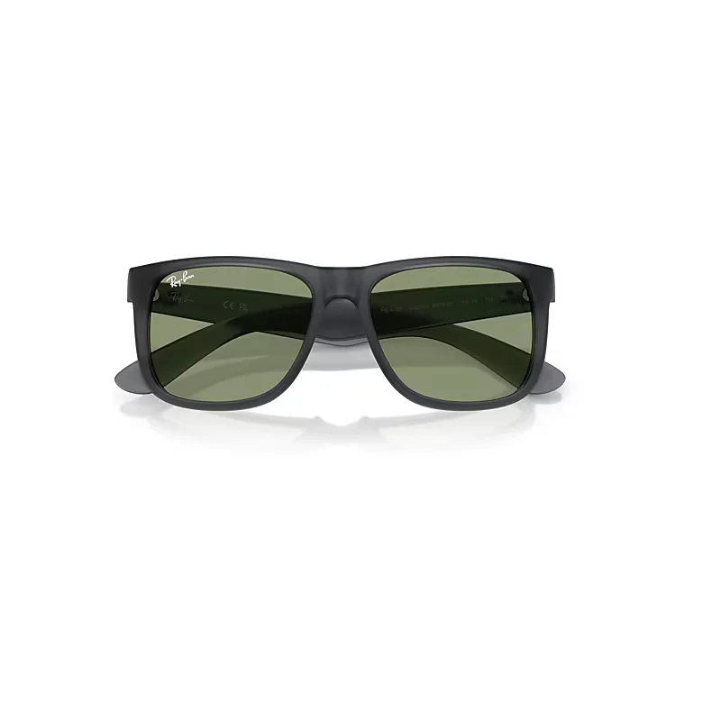 Justin Classic Sunglasses Opal Grey Frame Green Lenses by Ray-Ban