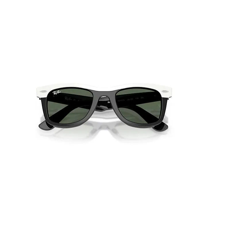 Mini Street Neat Sunglasses White & Black Frame Green Lenses by Ray-Ban