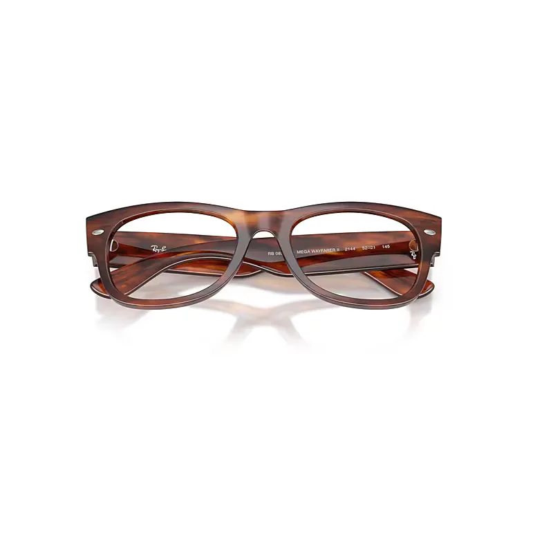 Mega Wayfarer II Optics Eyeglasses Striped Havana Frame Clear Lenses Polarized