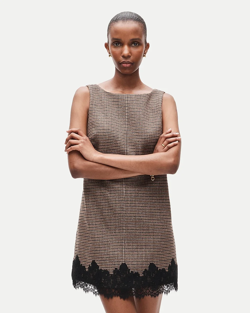 Billie Dress in Houndstooth Wool Blend by J.Crew