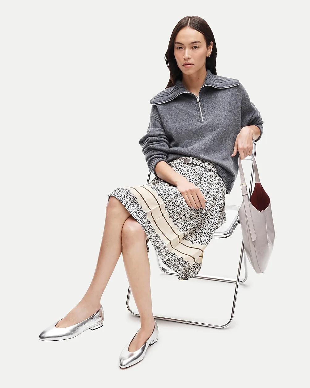 Bea Ballet Flats in Metallic Leather by J.Crew