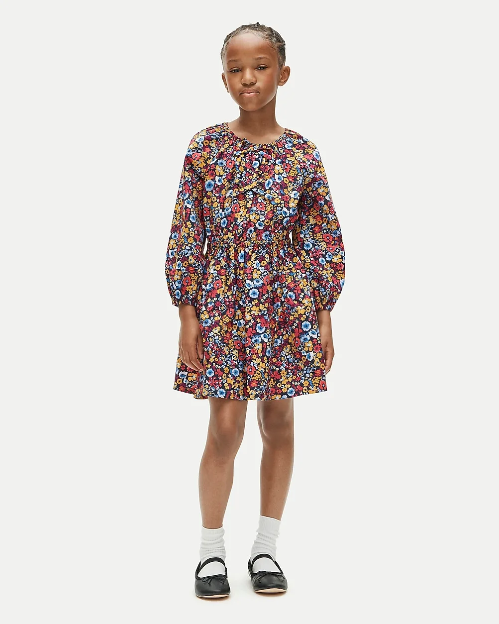 Puff-Sleeve Dress in Autumn Floral by J.Crew