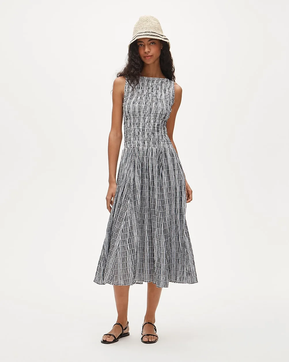 Lina Midi Dress in Gingham by J.Crew