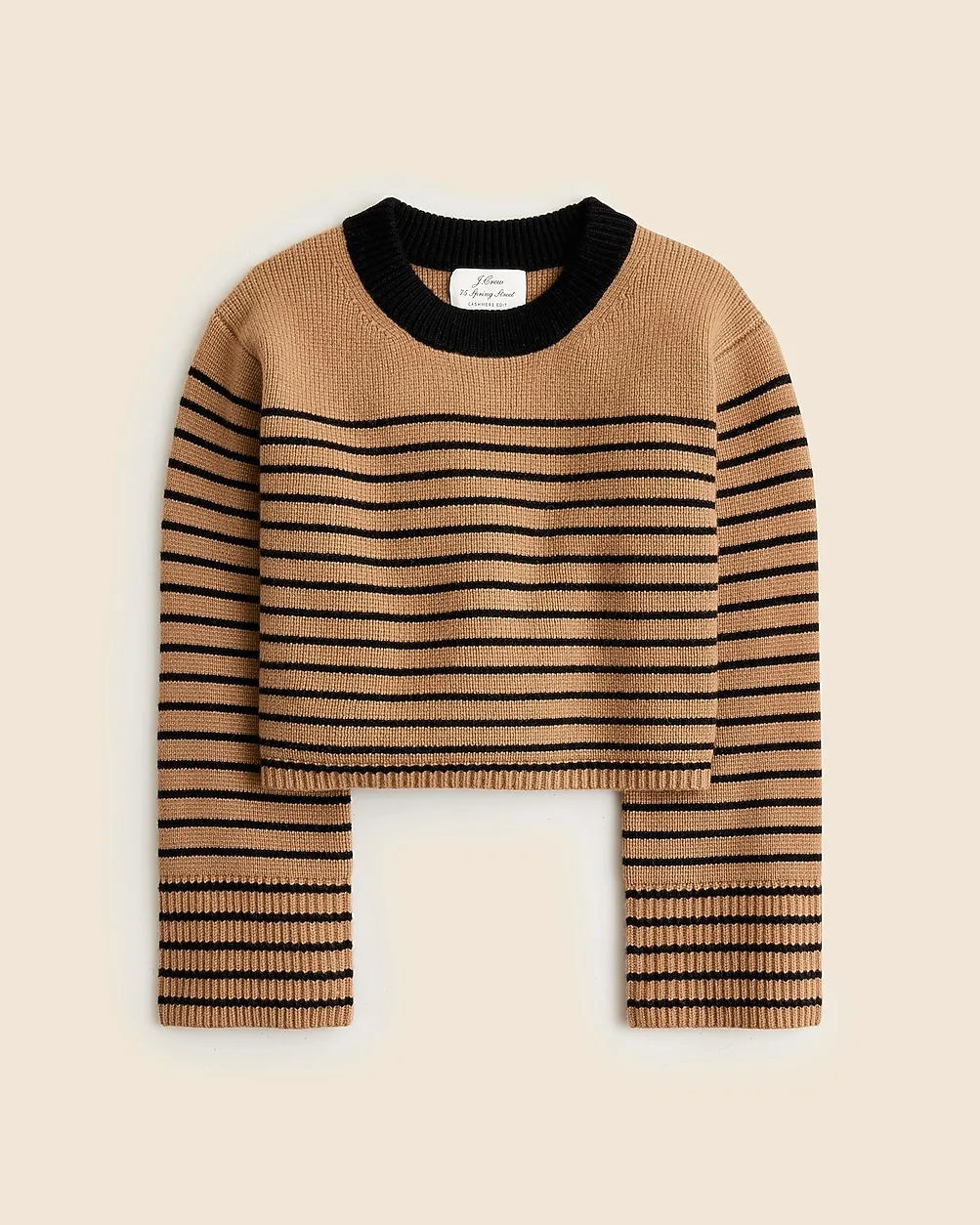 Spring Street Ribbed Cashmere Crewneck Sweater in Stripe by J.Crew