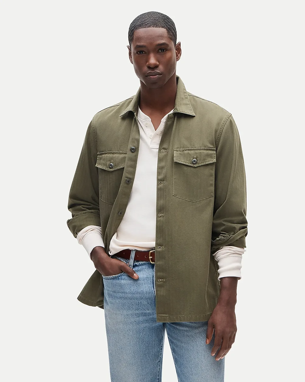 Wallace & Barnes Cotton Herringbone Workshirt by J.Crew