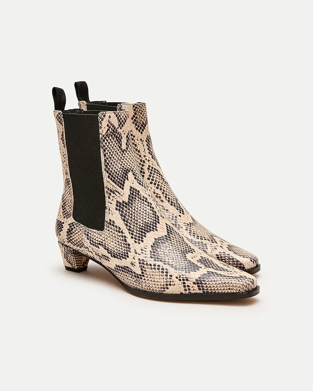 Chelsea Pull-On Boots in Snake-Embossed Leather by J.Crew