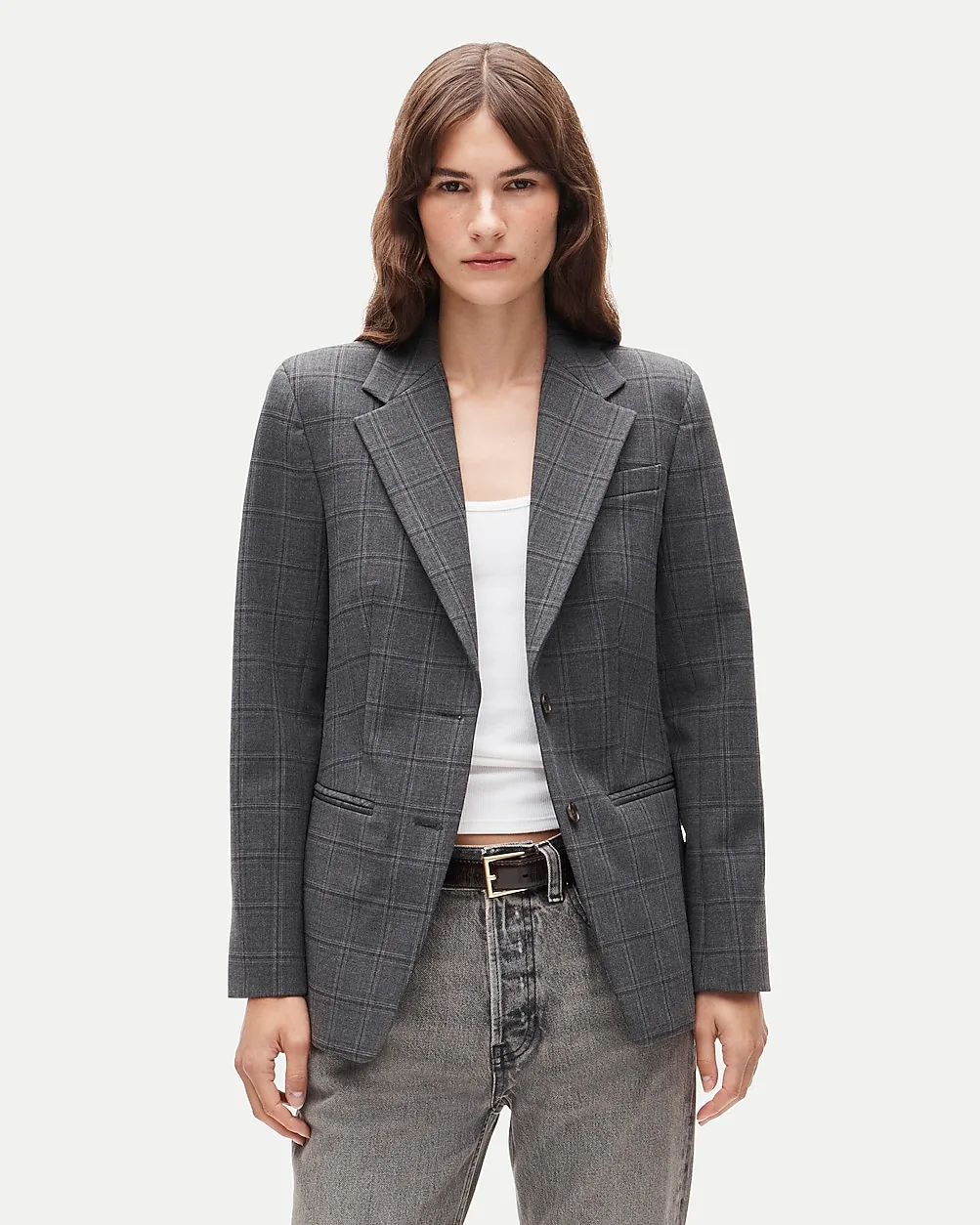 Margeaux Blazer in Plaid Four-Season Stretch by J.Crew
