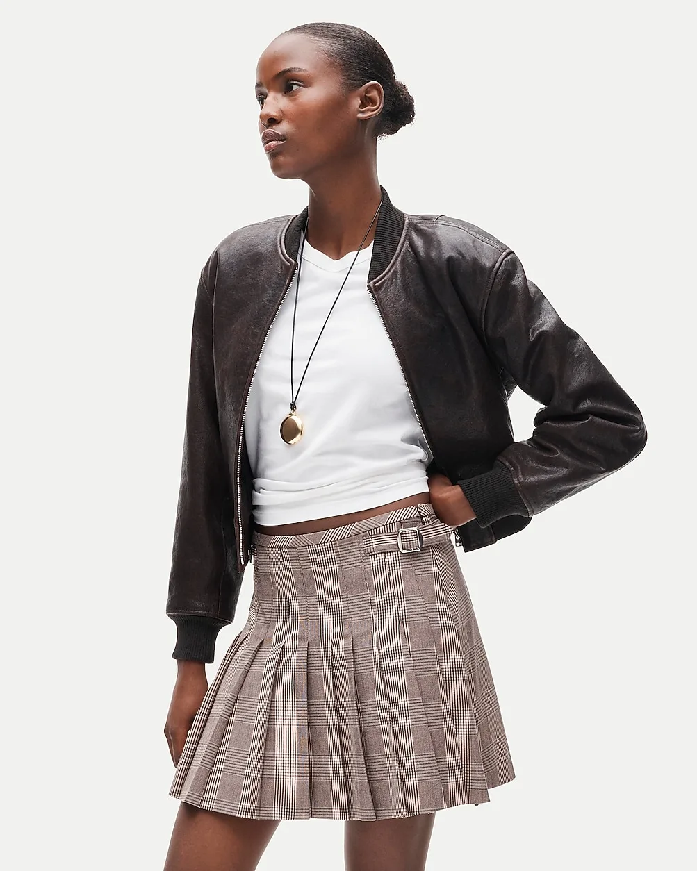 Ivy Mini Skirt in Houndstooth Gramercy Suiting by J.Crew
