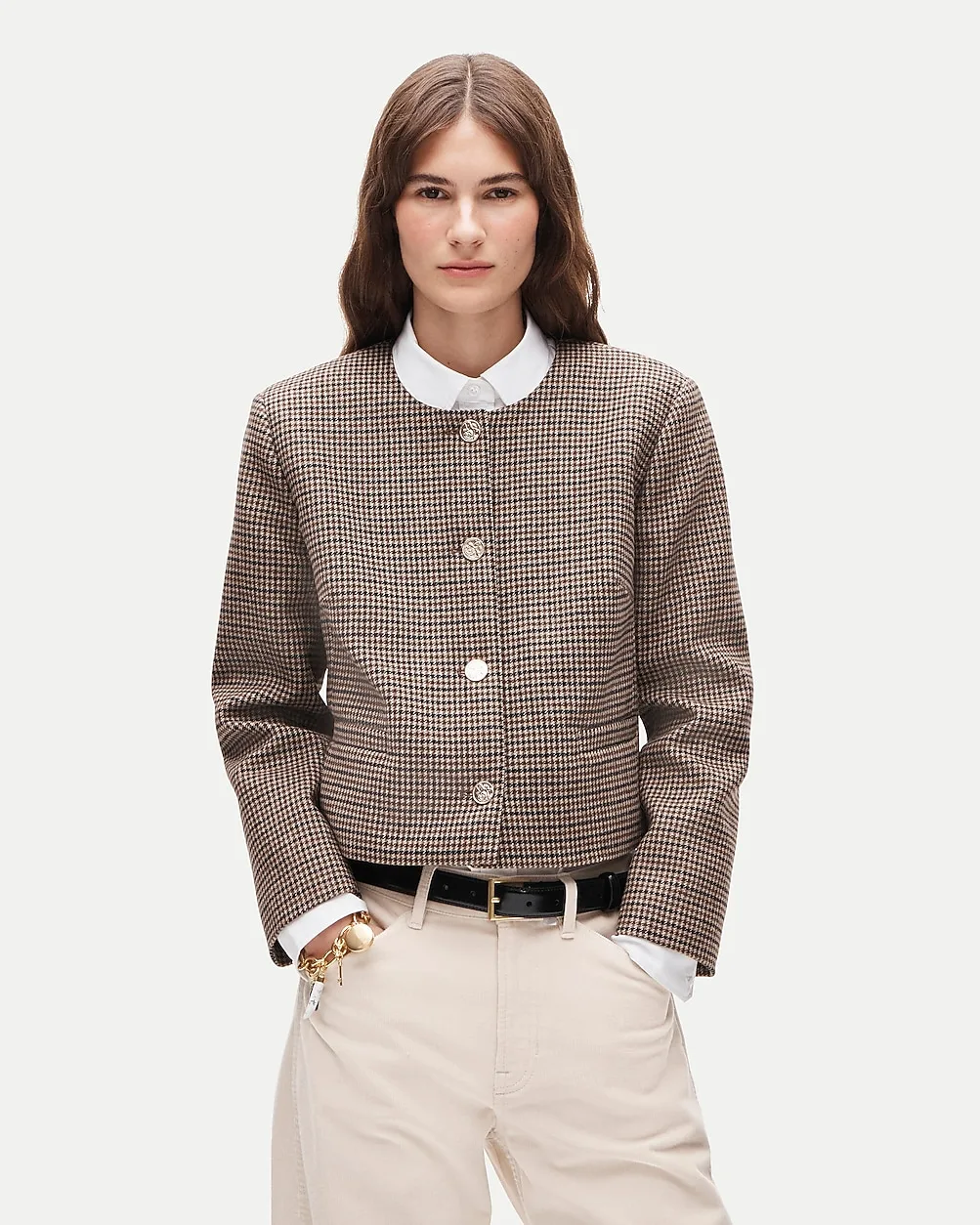 Lady Jacket in Houndstooth Wool Blend by J.Crew
