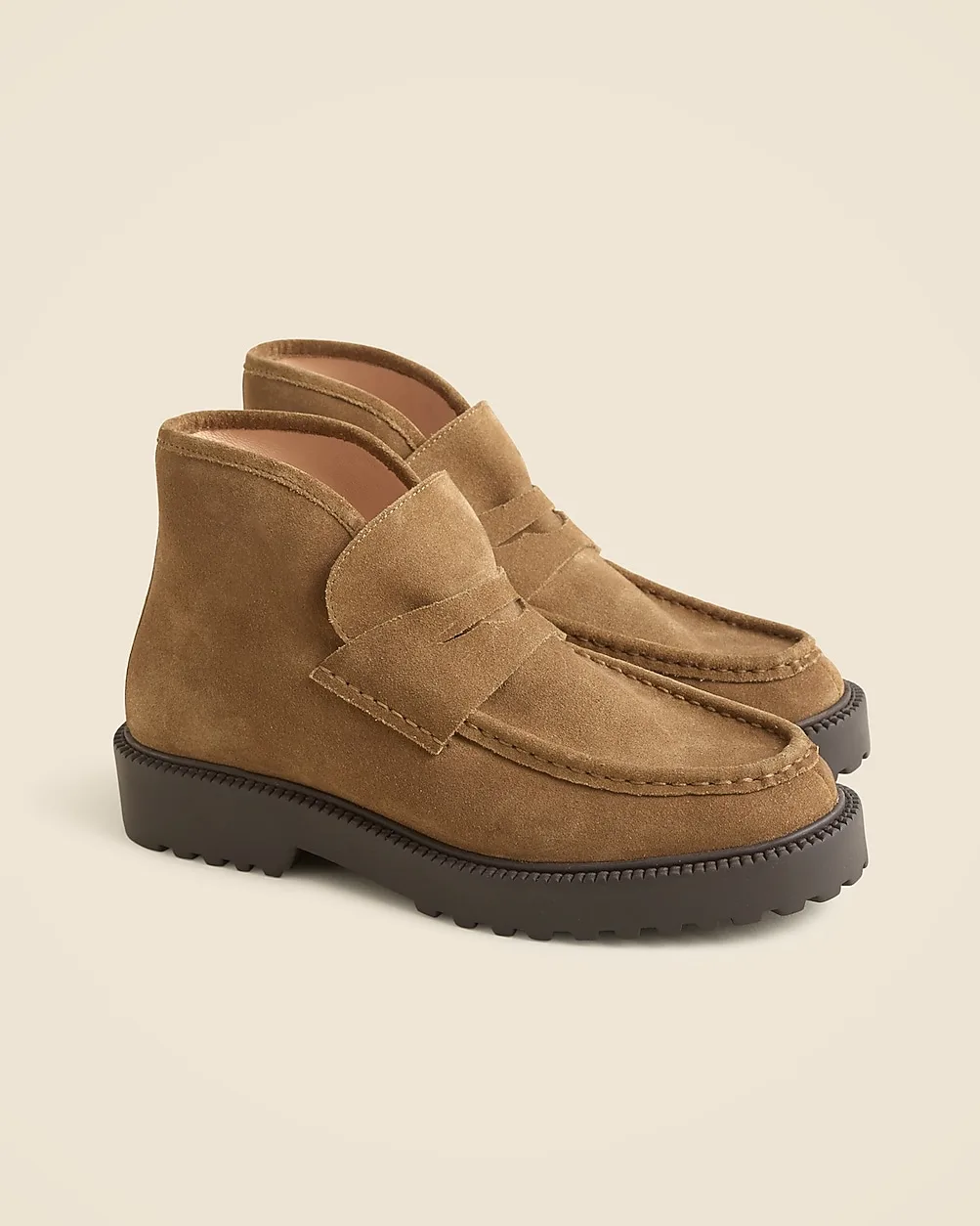 Lug-Sole Loafer Boots in Suede by J.Crew