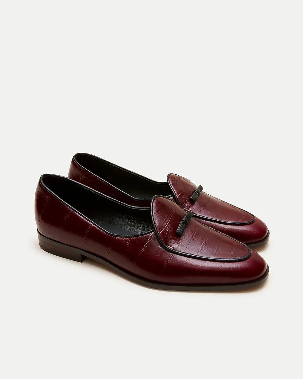 Smoking Slippers in Eel-Embossed Leather by J.Crew
