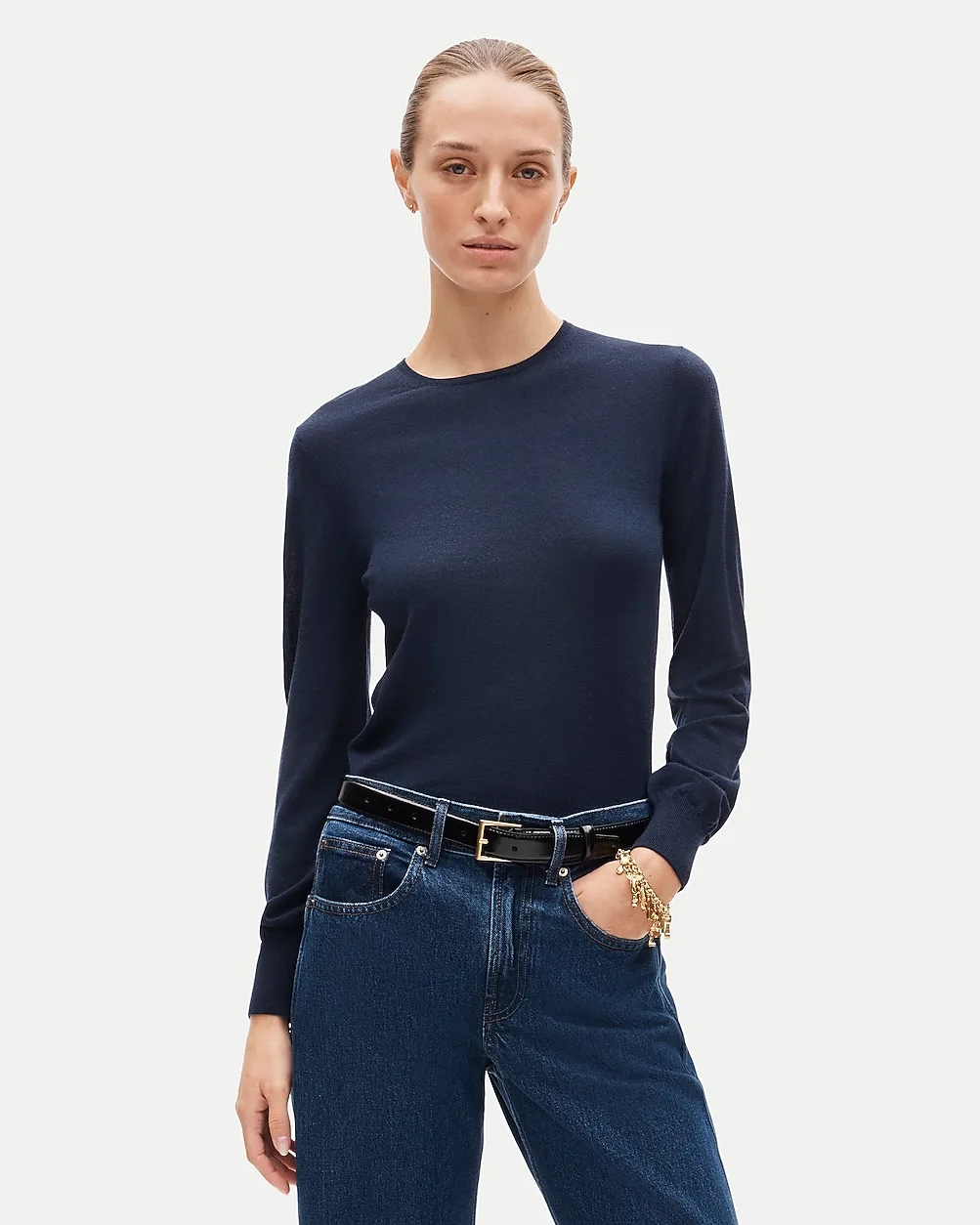 Clair Crewneck Sweater in Merino Wool Blend
