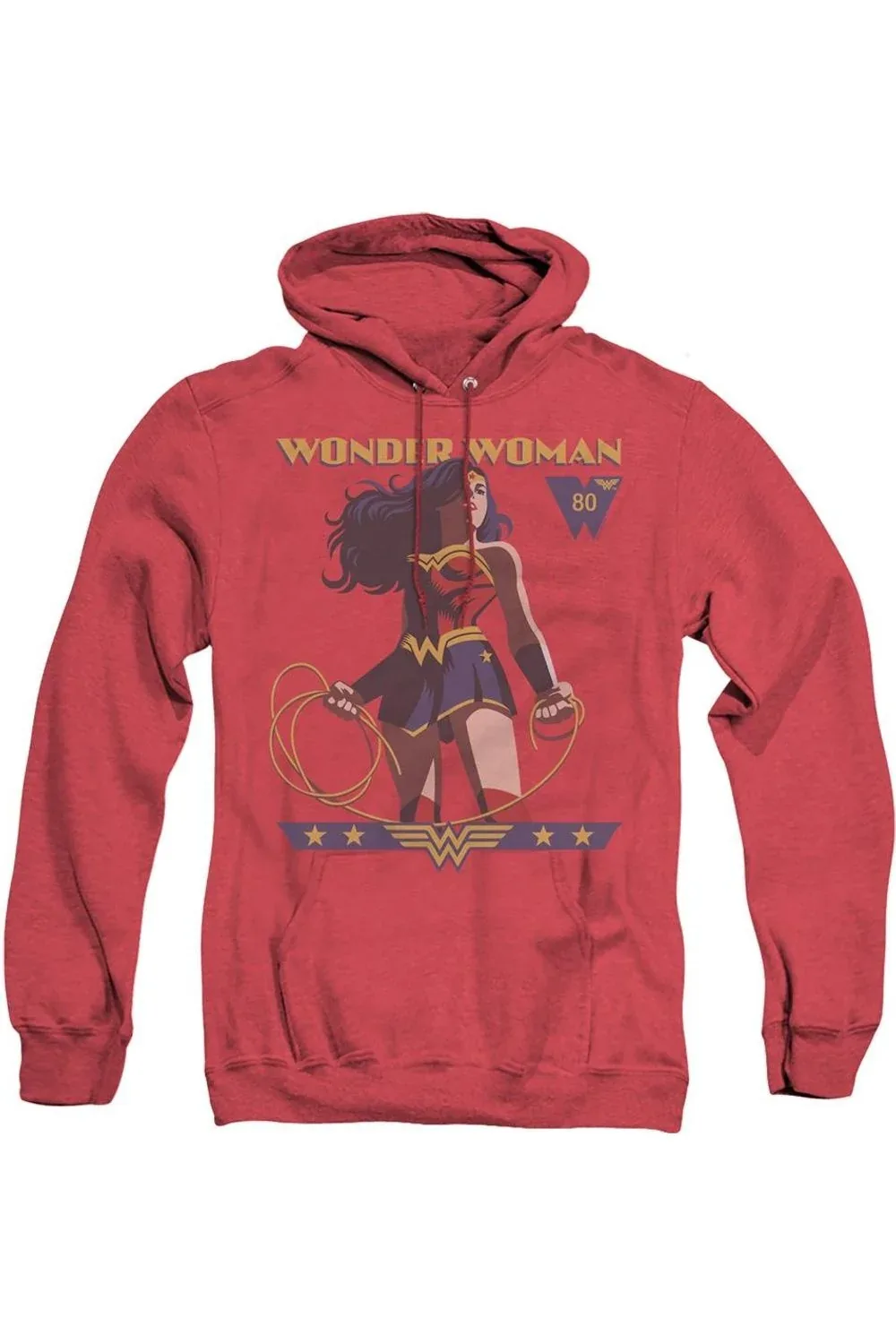Wonder Woman Ww 80th Stance Heather Hoodie / Hooded Sweatshirt by Gildan