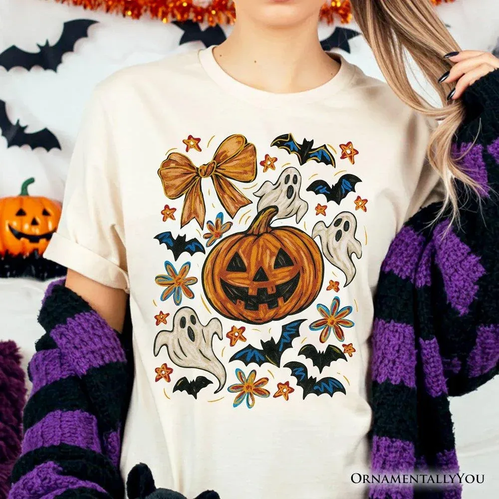 Cute Pumpkin Ghost Halloween Tee by OrnamentallyYou