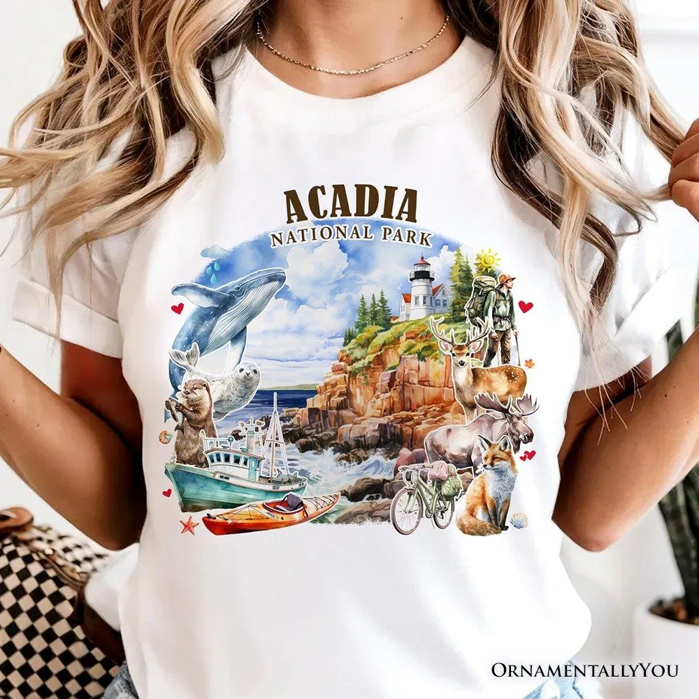 Acadia National Park Artwork T-Shirt Maine Tee by OrnamentallyYou