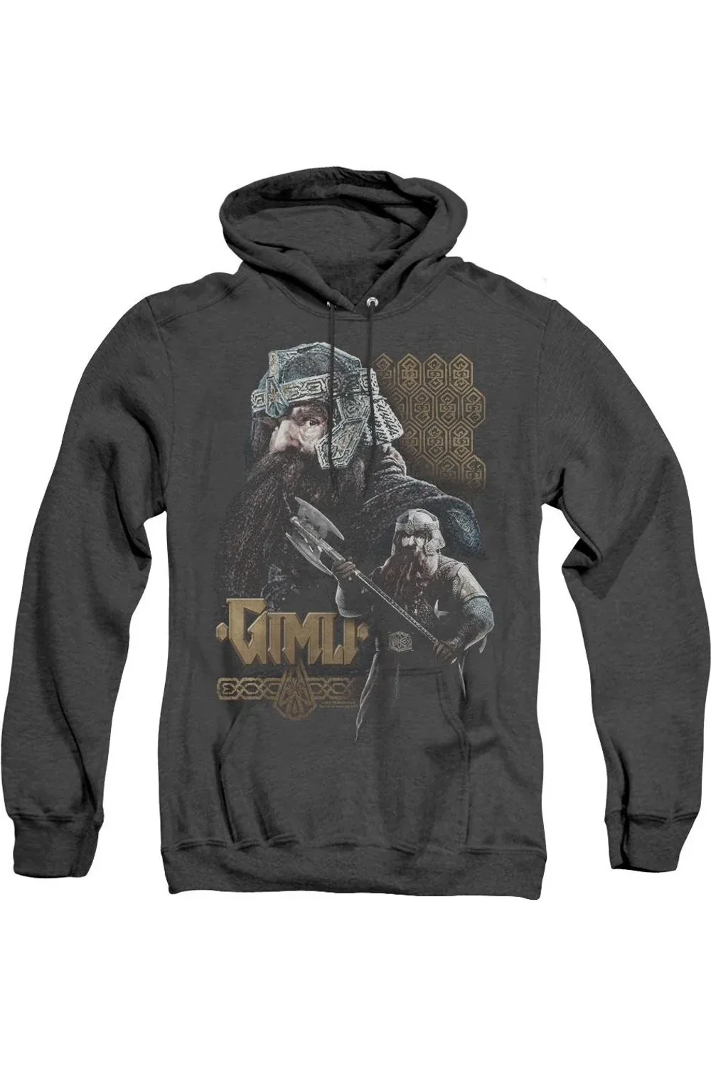 Lord of the Rings Gimli Heather Hoodie / Hooded Sweatshirt by Gildan