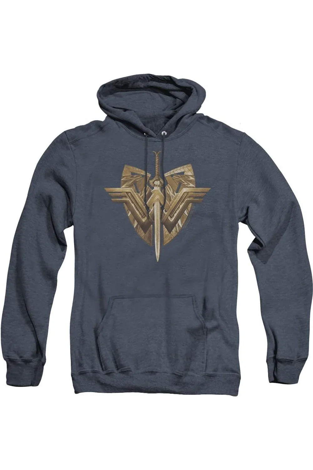 Wonder Woman Movie Sword Emblem Heather Hoodie / Hooded Sweatshirt by Gildan