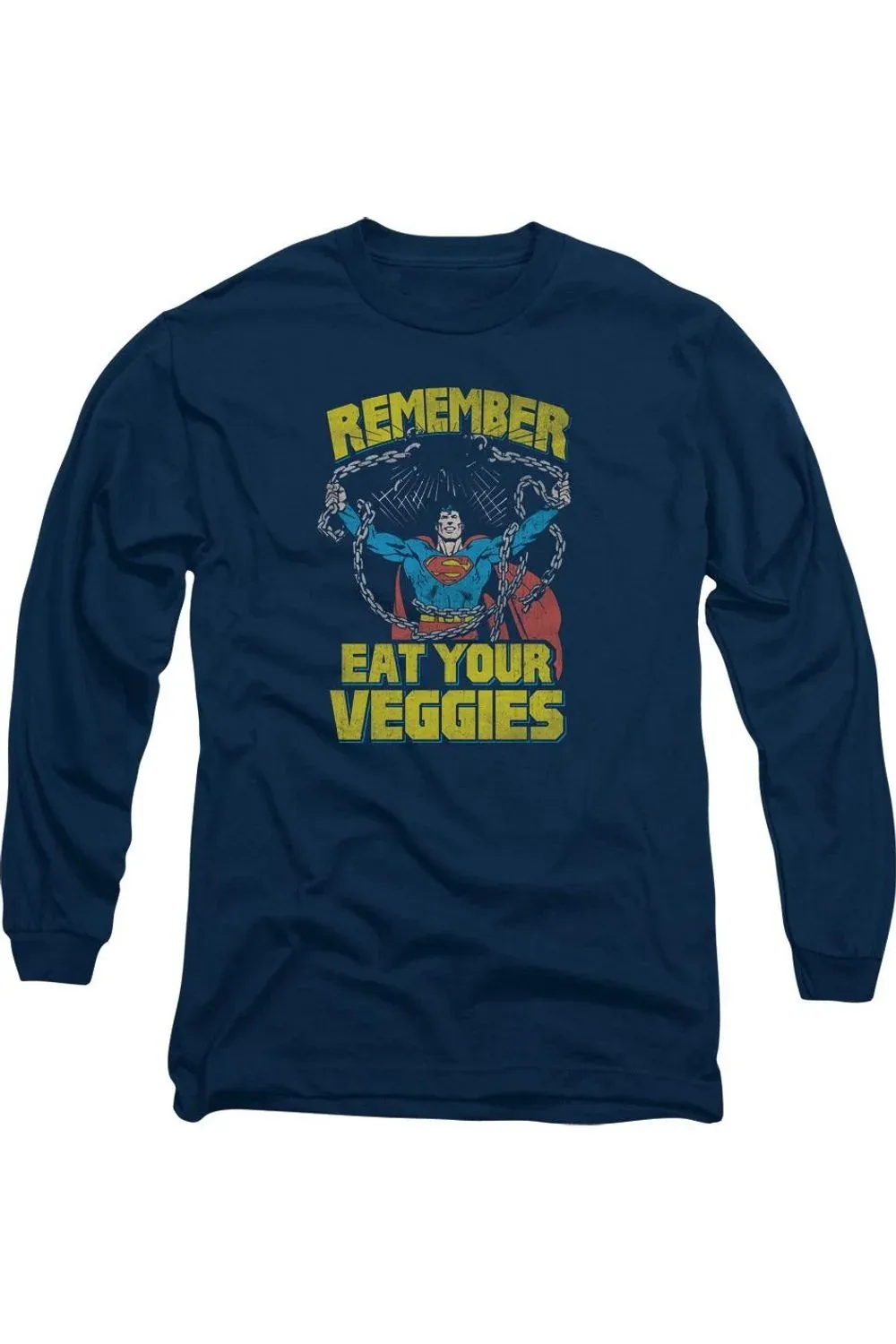 Superman Veggie Power Long Sleeve Tee / T-Shirt by Gildan
