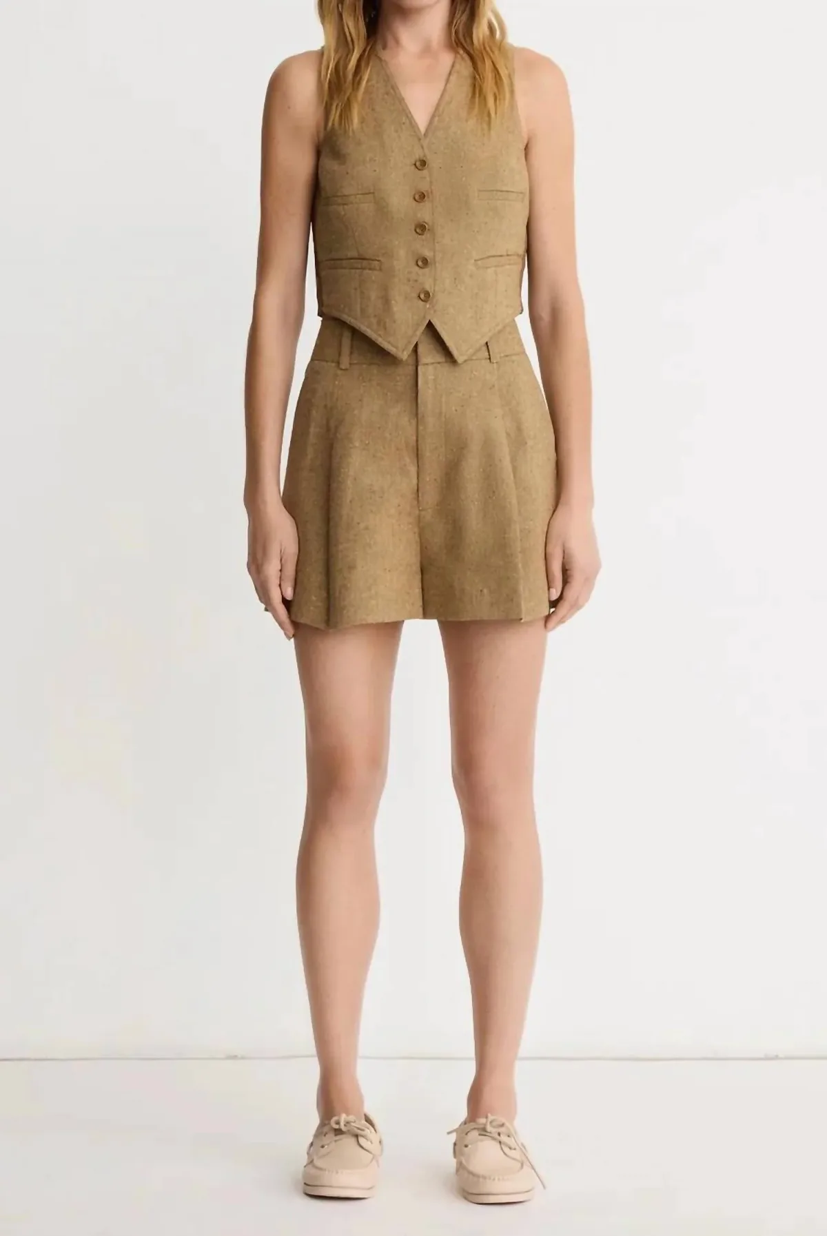 Cropped Vest in Tortilla by Smythe