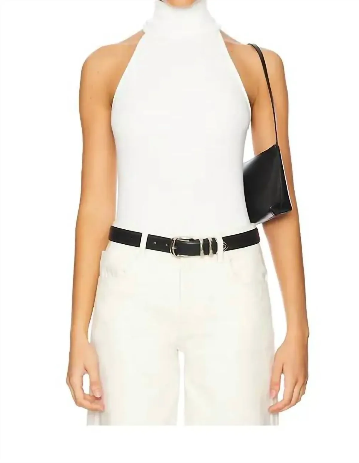Knit Halter Turtleneck Sweater in Winter by Enza Costa