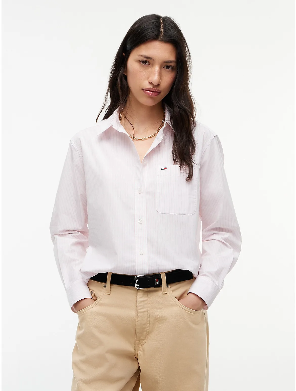 Tommy Jeans Relaxed Fit Poplin Shirt by Tommy Hilfiger