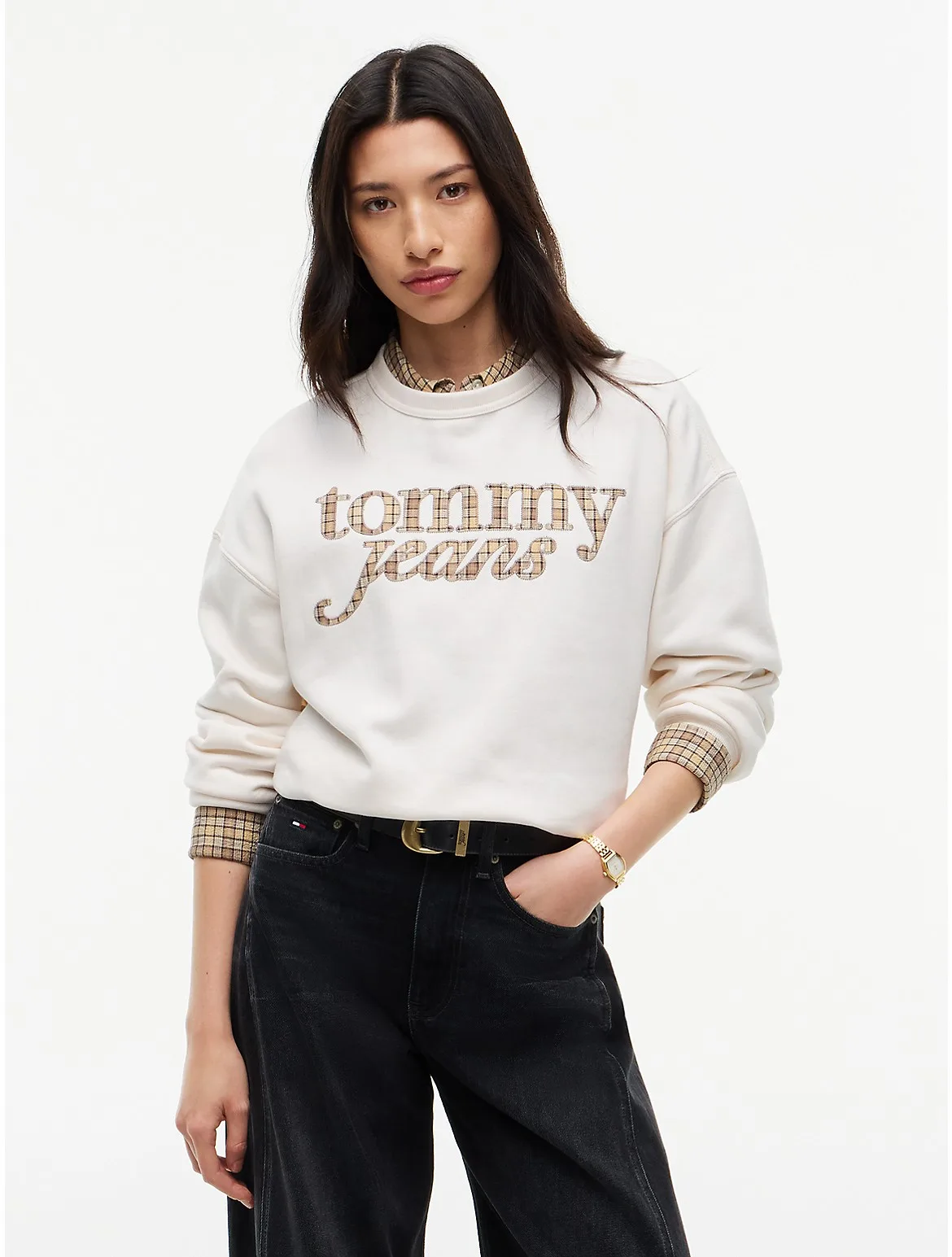 Tommy Jeans Check Logo Sweatshirt by Tommy Hilfiger