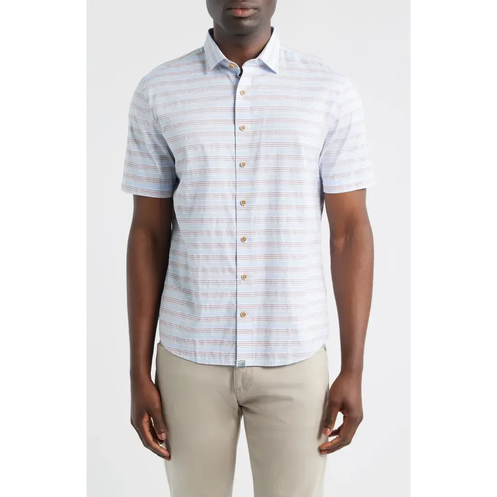 Leander Stripe Short Sleeve Button-Up Shirt by johnnie-O