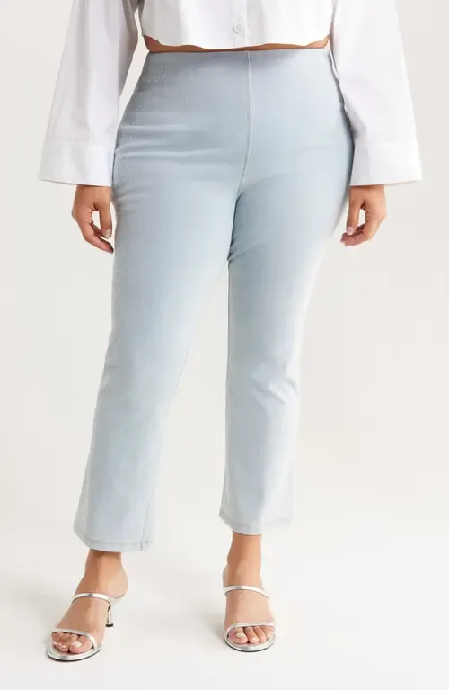 Crystal Embellished Pull-On Baby Bootcut Ankle Jeans by Lysse