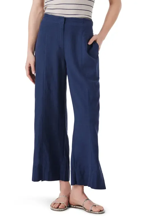 Rumba Park Wide Leg Crop Organic Linen Blend Pants by NIC+ZOE