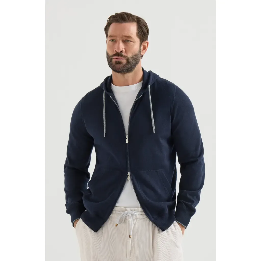 Cashmere Sweatshirt-Style Cardigan with Hood by Brunello Cucinelli
